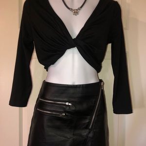 H&M Black leather Skirt